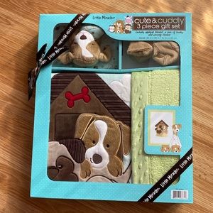 🆕Baby blanket set puppy themed